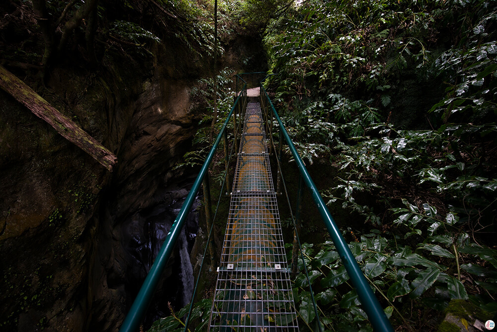 Bridge at Salto do Cabrito waterfall, São Miguel Island, Azores