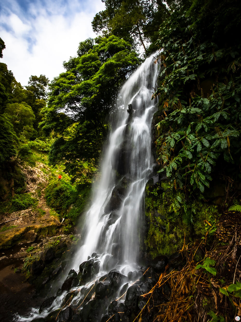 Ribeira dos Caldeirões first waterfall, São Miguel Island, Azores