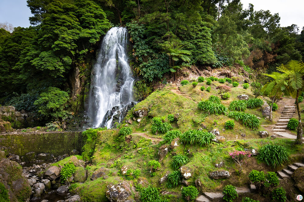 Ribeira dos Caldeirões first waterfall, São Miguel Island, Azores
