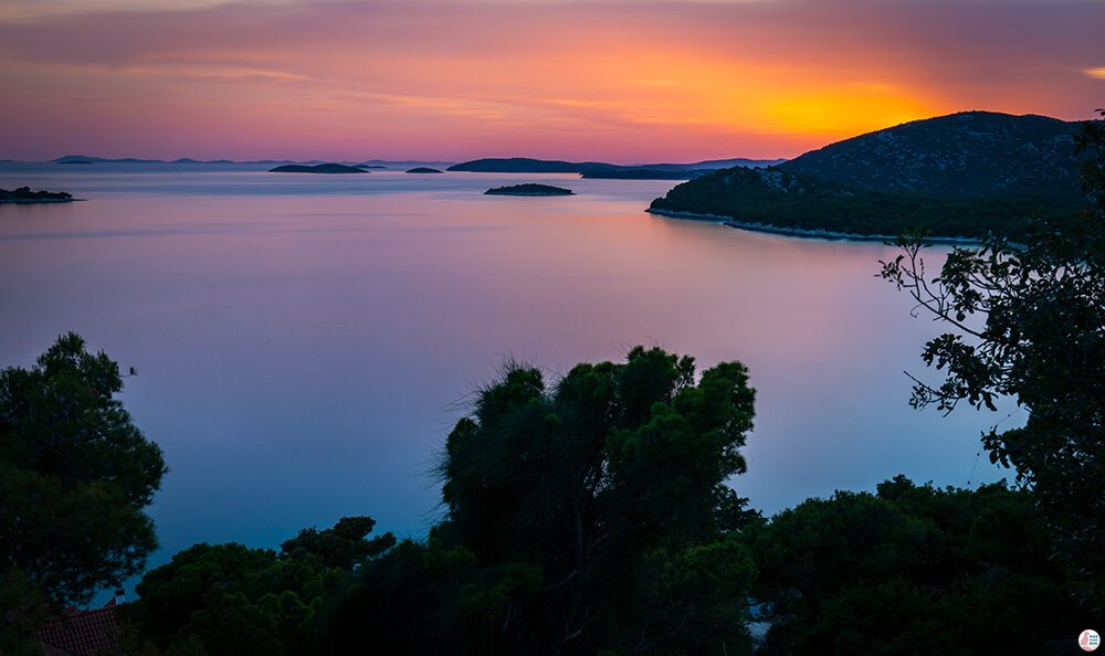 View towards Kornati National Park from Kostel Sv Nikola, Tribunj, Croatia