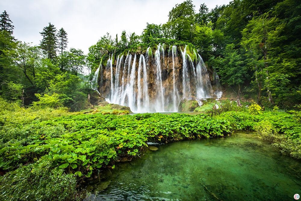 Waterfall in the lower lakes, Plitvice Lakes National Park, Croatia