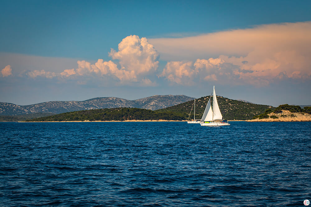 Sailing boat in Kornati National Park, Croatia