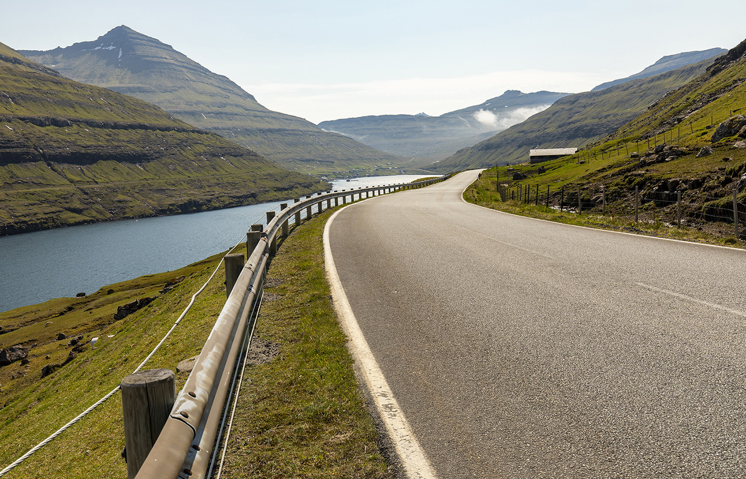 Funningsfjørður road on Eysturoy island