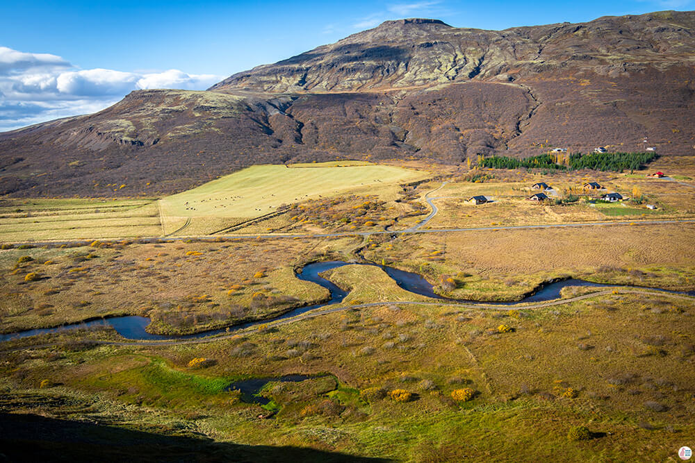 Haukadalur Valley, view from Laugarfjall, Golden Circle, Iceland