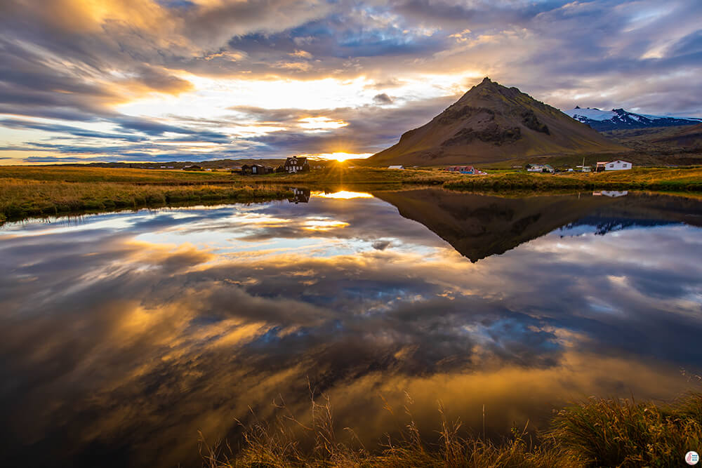 Sunset at Arnarstapi, Snaefellsnes Peninsula, West Iceland