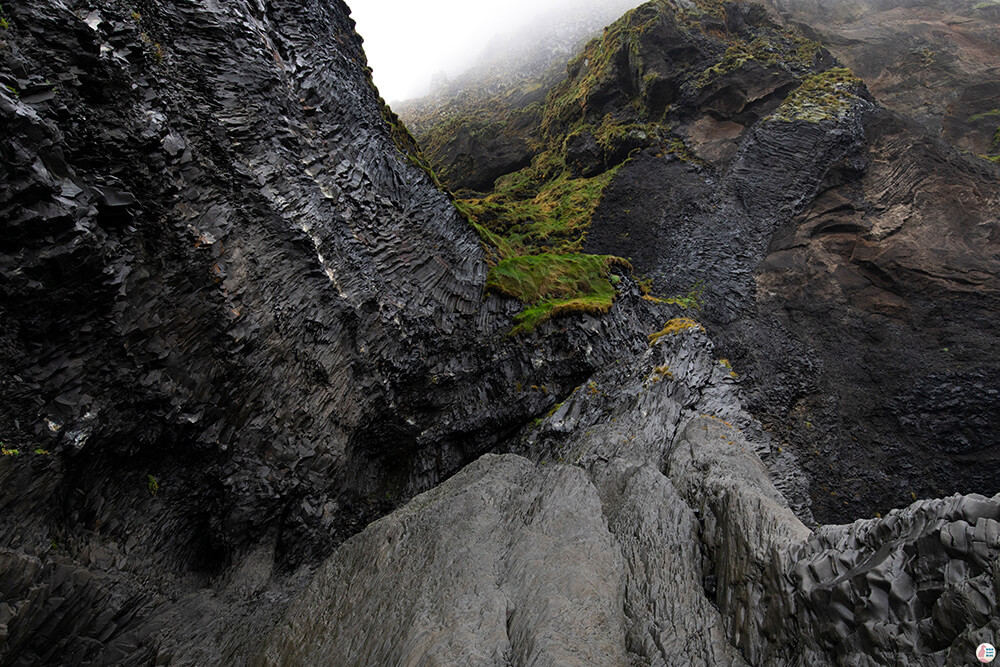 Basalt columns at Reynisfjara Black Sand Beach, Iceland's South Coast