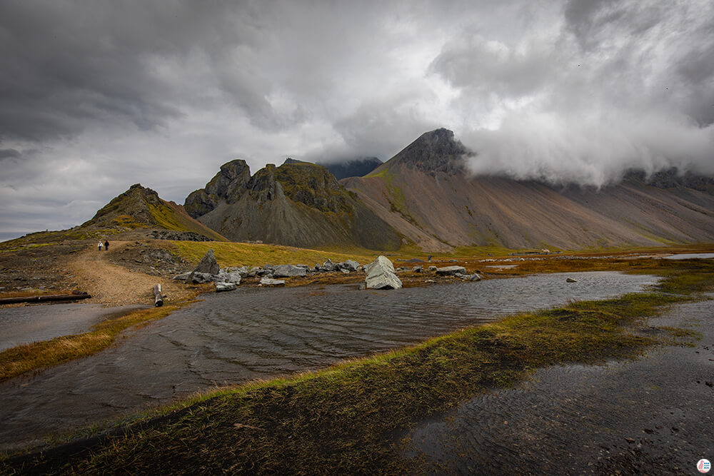 Vestrahorn mountain and the road to the viking village, Stokksnes, Iceland