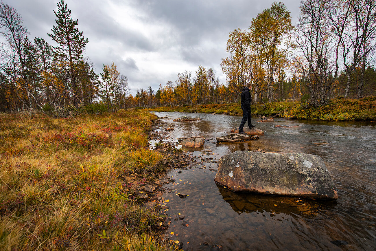 Kakslauttanen river in Inari, Finland