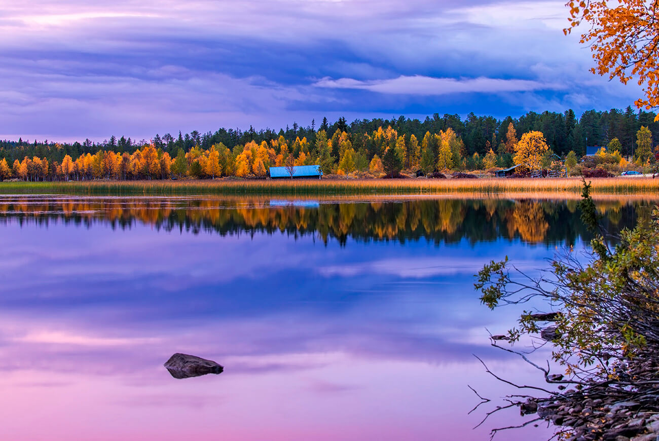 Best sunset at Toras-Sieppi lake, Muonio, Lapland, Finland