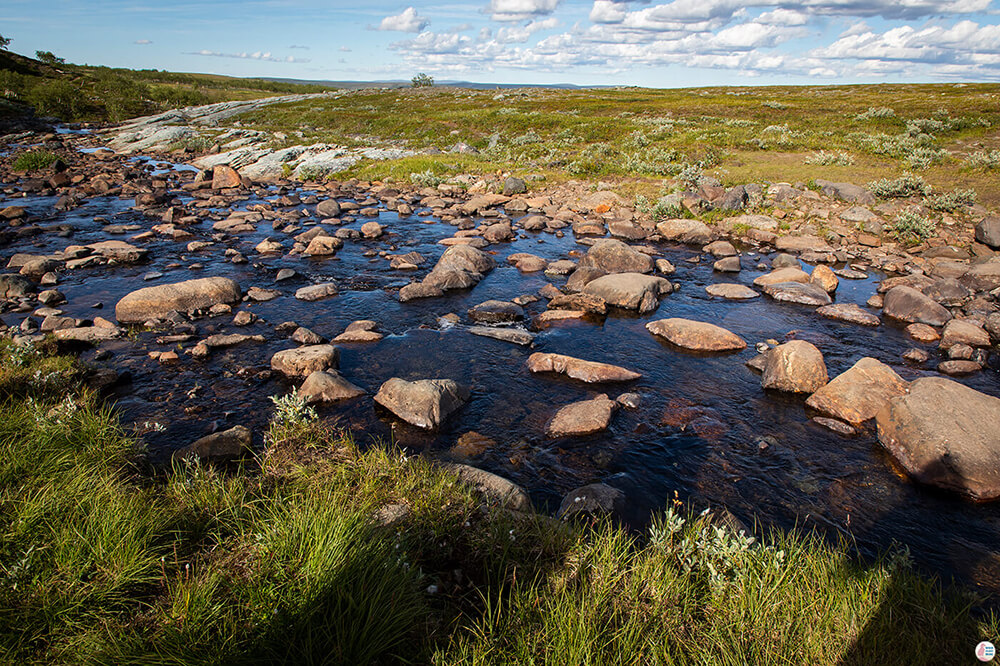 River crossing along the Alta Canyon hike, Northern Norway