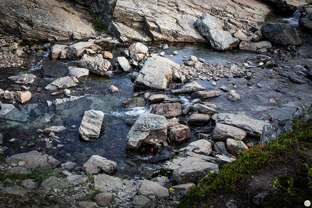 River crossing along the Alta Canyon hike, Northern Norway