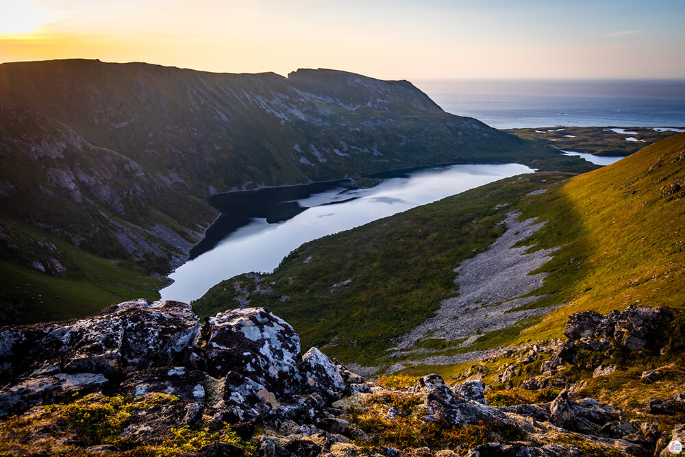 Lake between mountains, Måtinden hiking trail, Andøya, Northern Norway