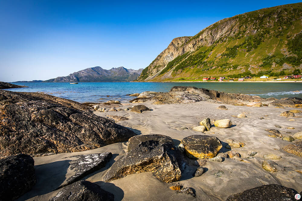 Grøtfjorden beach on the way to Brosmetinden, Troms, Northern Norway