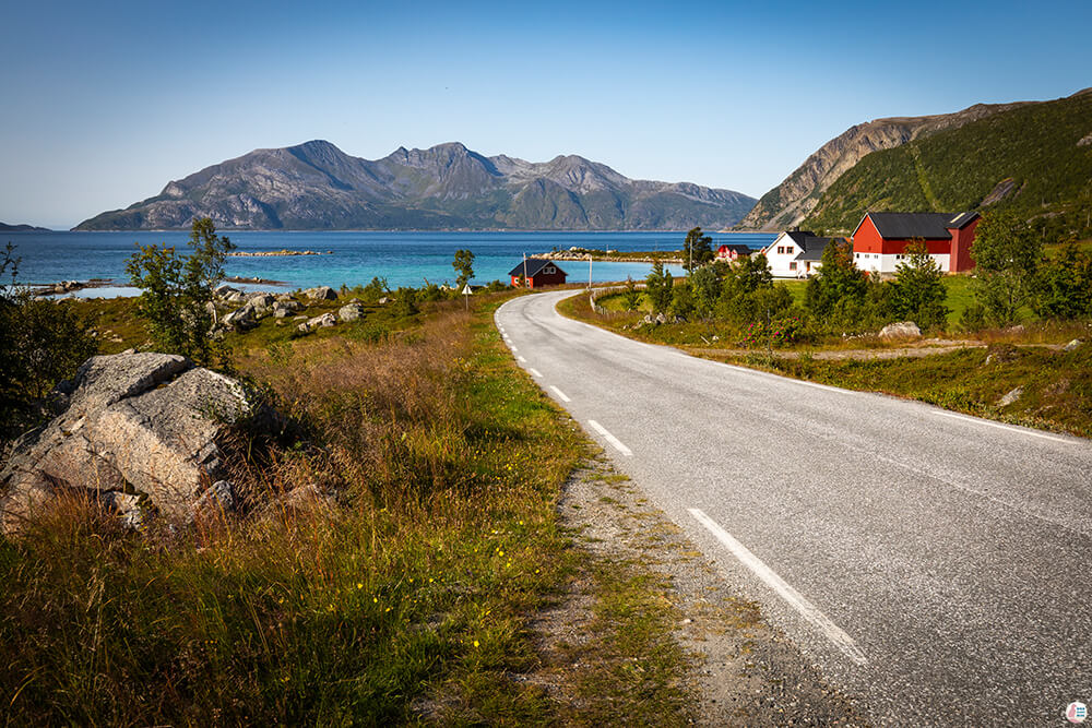 Fishing village on Kvaløya, Troms, Northern Norway