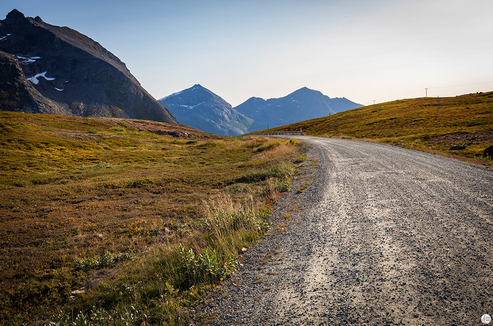Gravel road towards Rekvik, Troms, Northern Norway