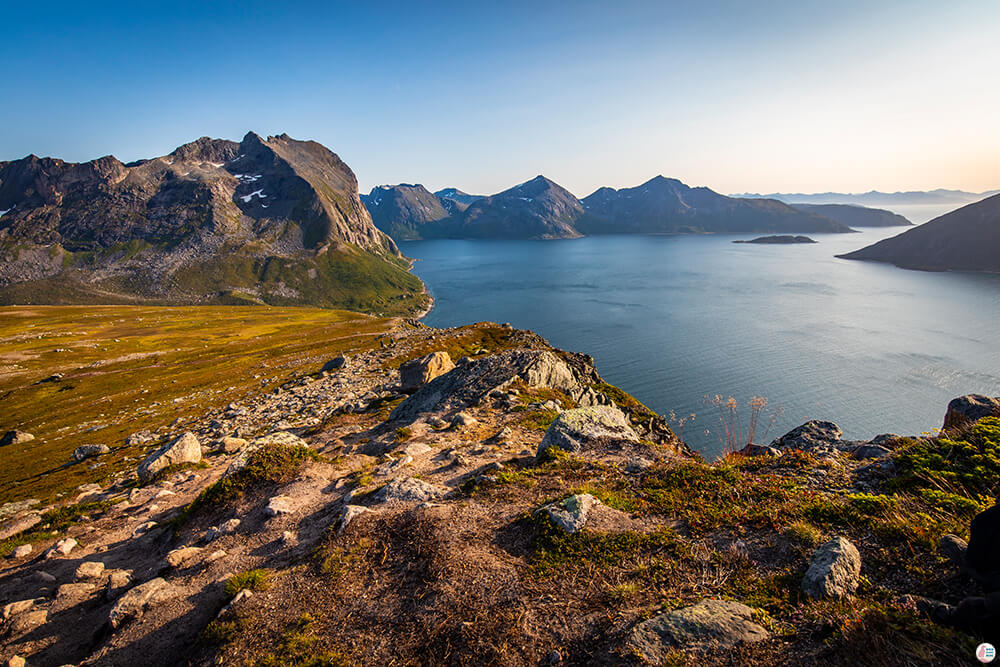 View from Brosmetinden hiking trail, Kvaløya, Troms, Northern Norway