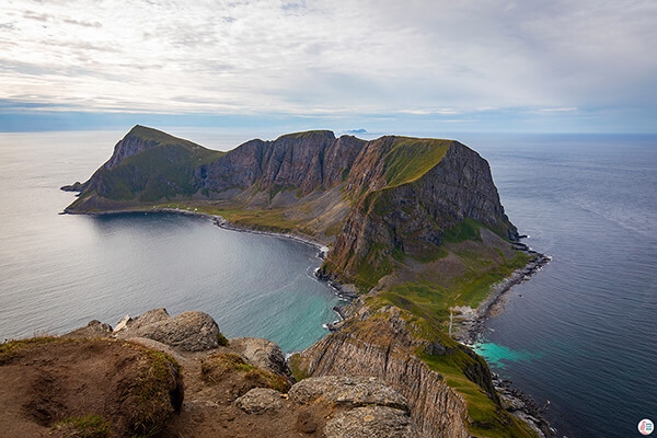 Måstadfjellet viewpoint on Værøy island, Lofoten, Norway