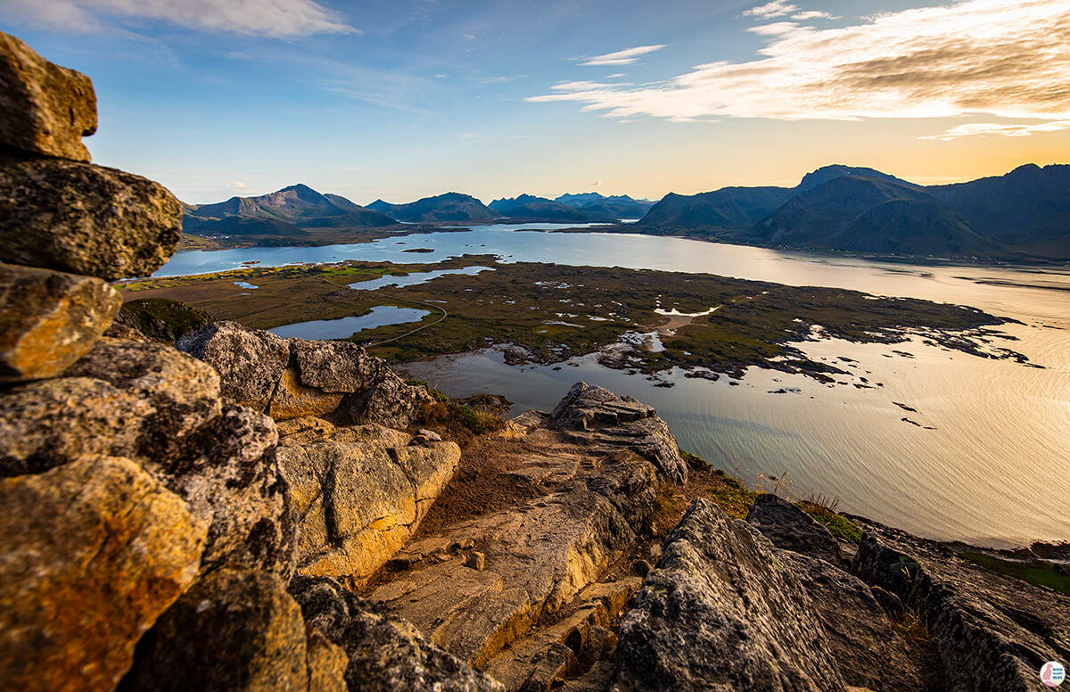 View from Hoven Hiking Trail, Gimsøya, Lofoten, Northern Norway