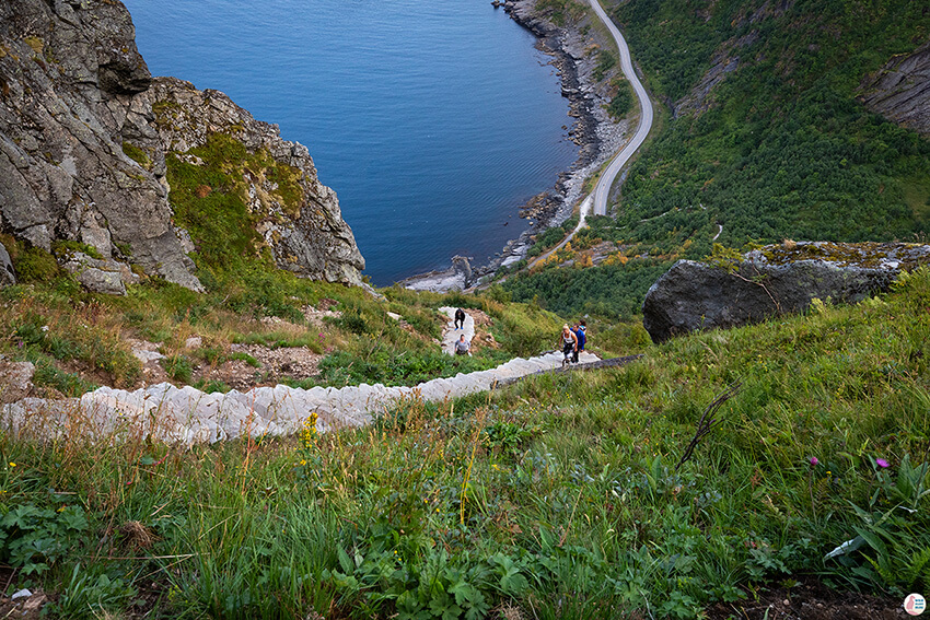 Reinebringen sherpa stairs, Lofoten, Northern Norway