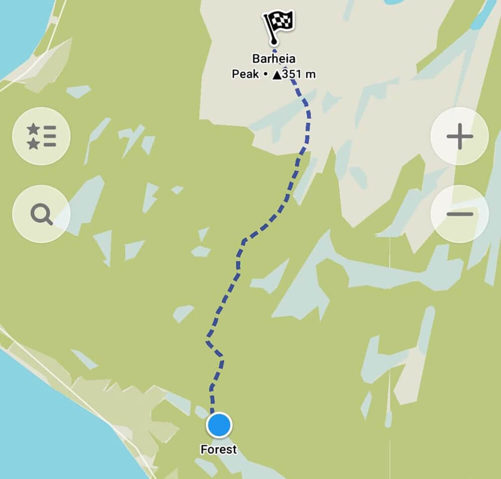 Barheia hiking trail map, Lyngen Alps, Northern Norway