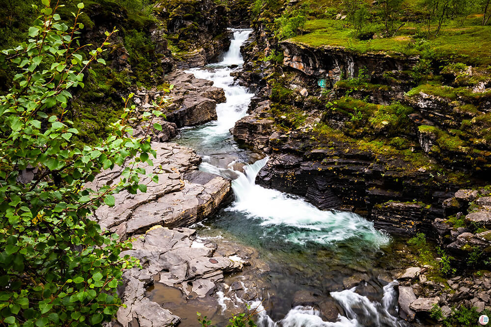 Small waterfalls before Gorsa Bridge, Lyngen Alps, Northern Norway