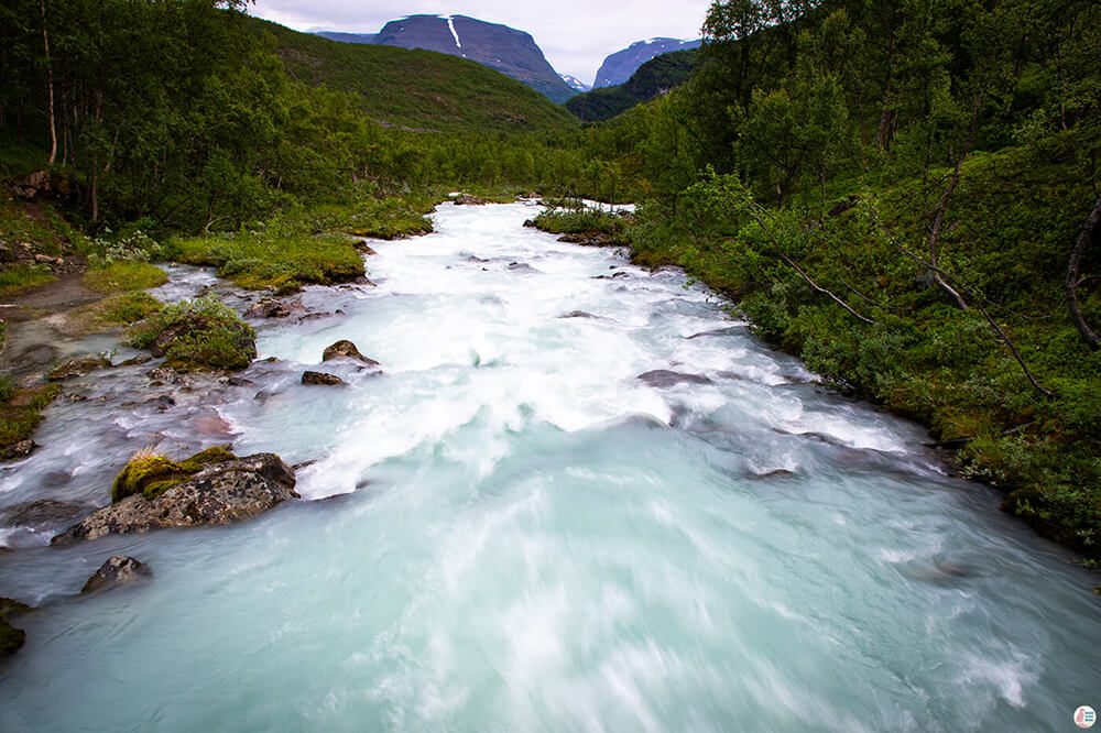Steindalsbreen glacier river, Lyngen Alps, Northern Norway