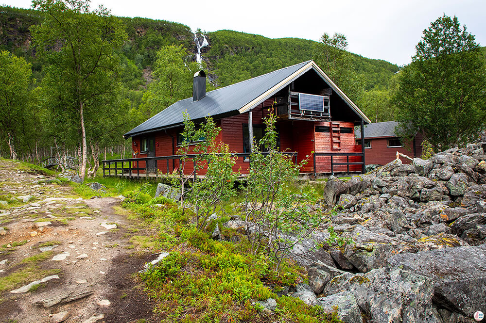 Steindalshytta along the Steindalsbreen Glacier hiking trail, Lyngen Alps, Northern Norway