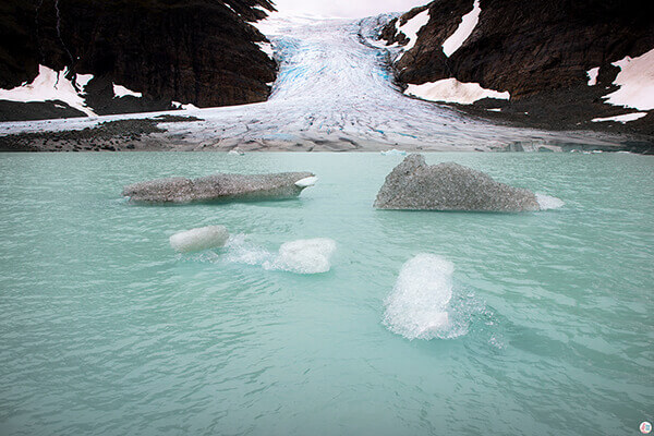 Steindalsbreen Glacier Hiking Trail in Lyngen Alps, Northern Norway