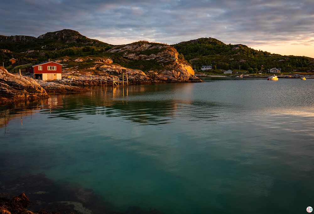 Midnight sun in Sommarøy, Troms, Northern Norway