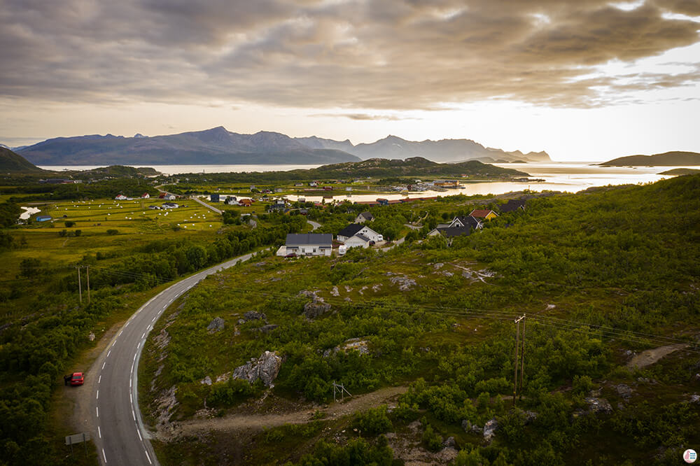 Parking lot for Ørnfløya hiking trail, Troms, Northern Norway