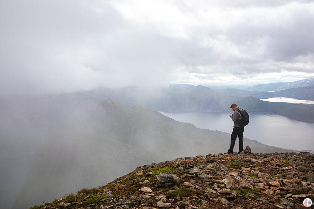 Fog at Husfjellet peak, Senja, Northern Norway