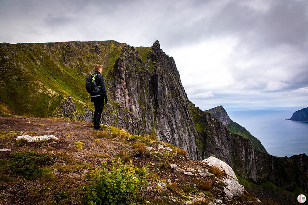 View from Husfjellet hiking trail towards Ersfjord, Senja, Northern Norway