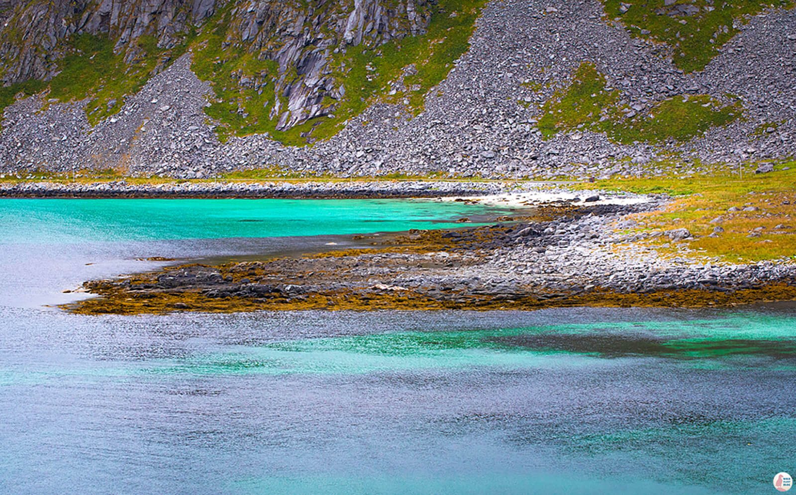 Skarsursanden beach and Breivika settlement, Værøy, Norway