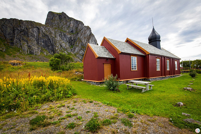 The old Værøy church, Lofoten, Norway