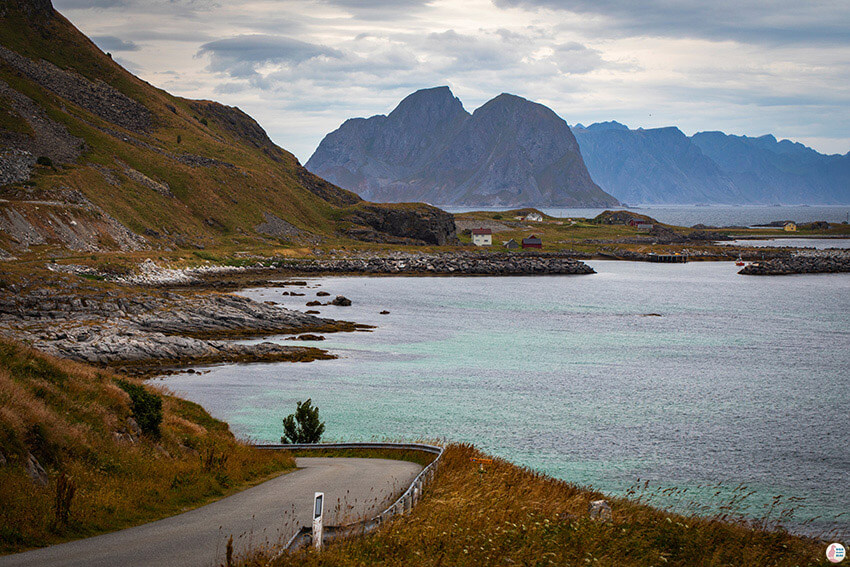 Mosken island, viewed from Værøy, Lofoten, Norway