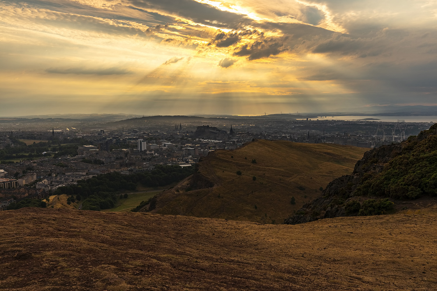 Holyrood Park and Edinburgh view from Arthur's Seat Holyrood Park and Edinburgh view from Arthur's Seat