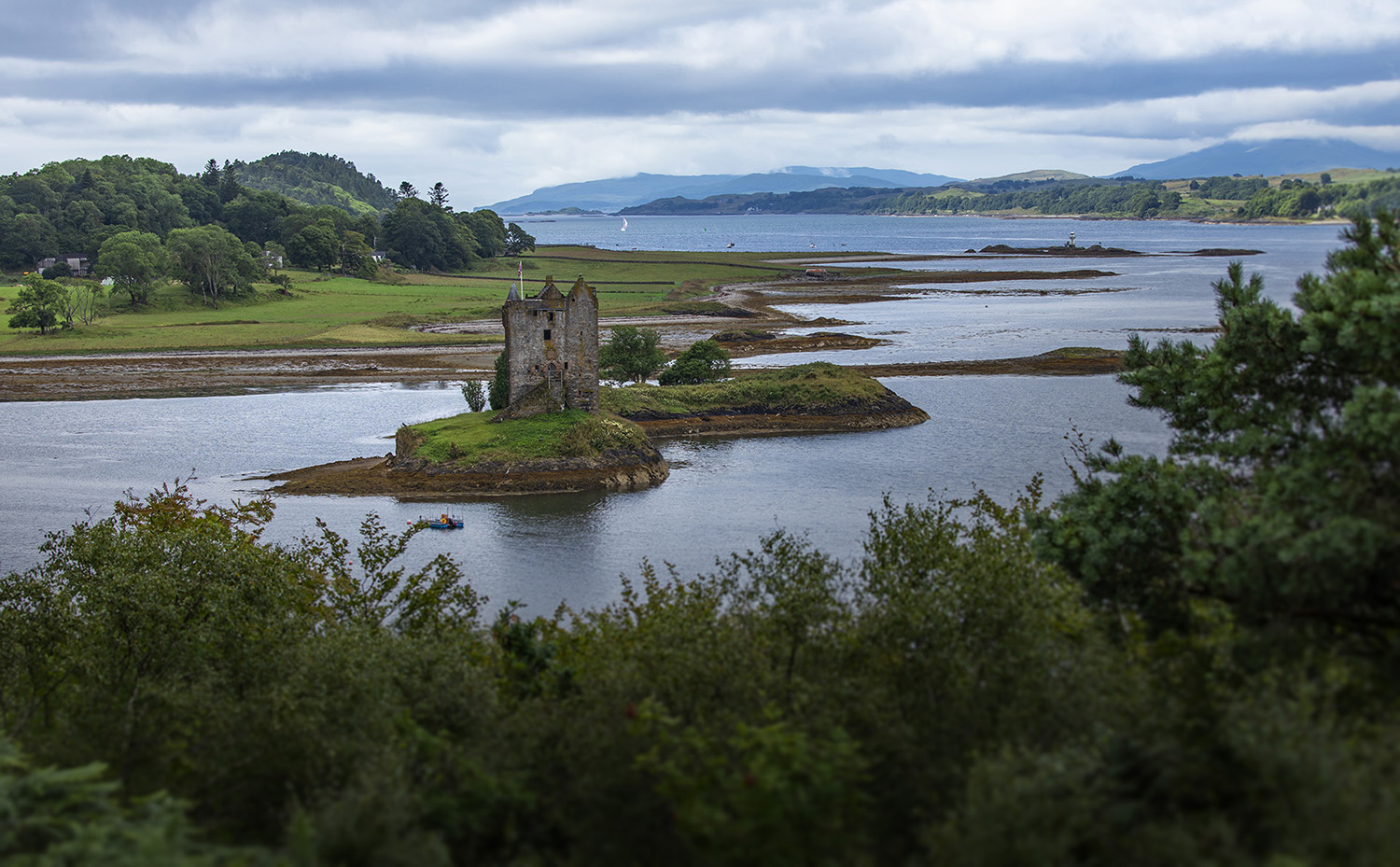 Castle Stalker, view from "Castle Stalker View" Cafe, Scotland