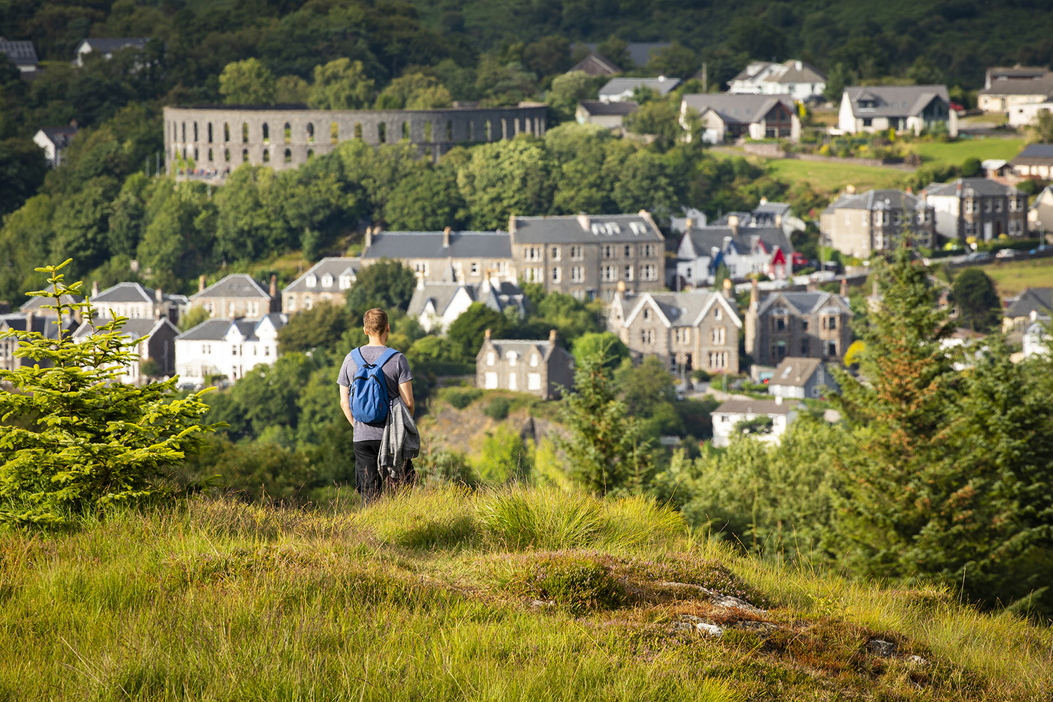 View towards McCaig's Tower, Oban, Scotland