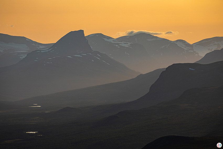 Mountain scenery from Saana hiking trail, Kilpisjärvi, Lapland, Finland