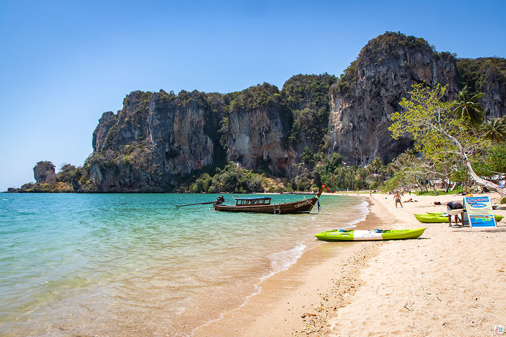 Tonsai Beach at high tide, Krabi, Thailand