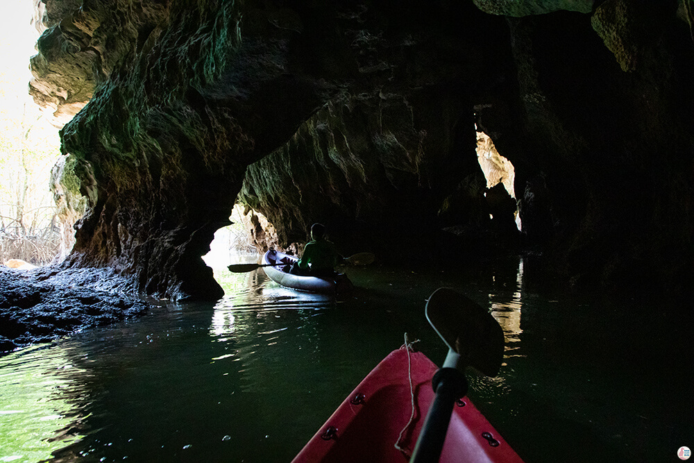 Narrow entrance to lagoon on the Tha Pring River, Than Bok Khorani National Park, Krabi, Thailand